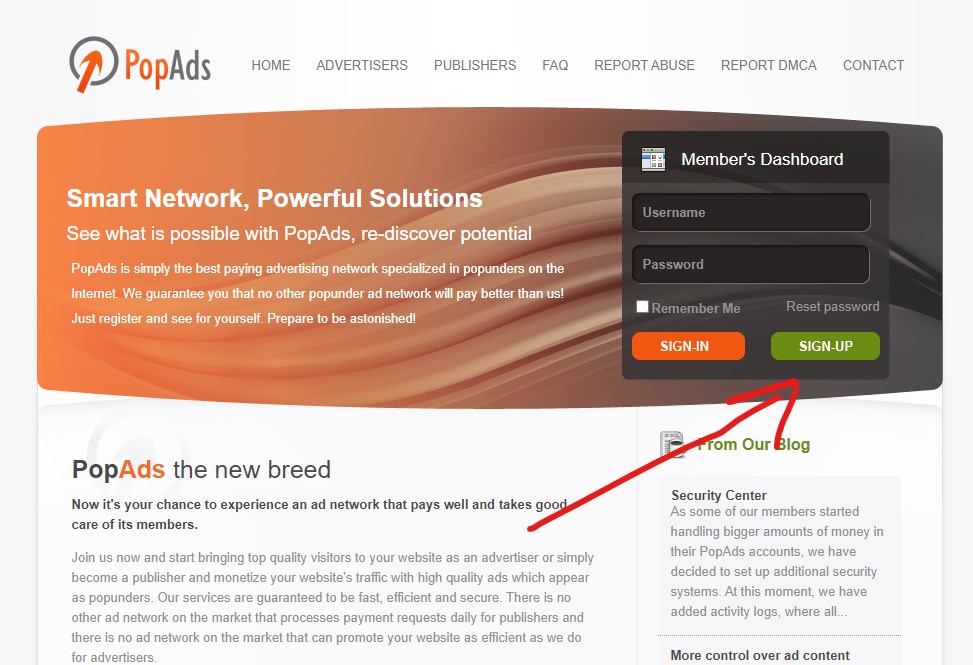 popads.net signup