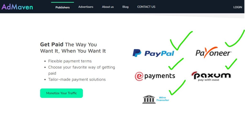 admaven payment method