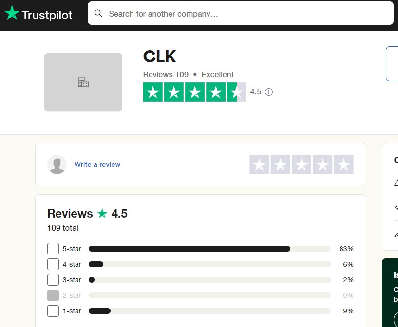 Clk.sh Trustpilot