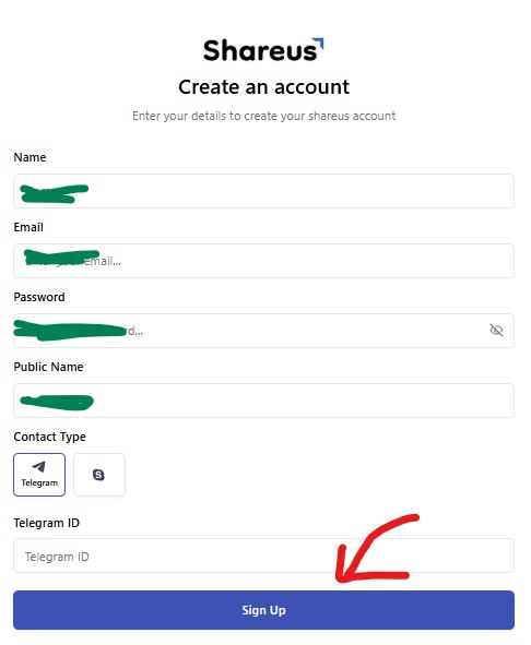shareus.io sign up